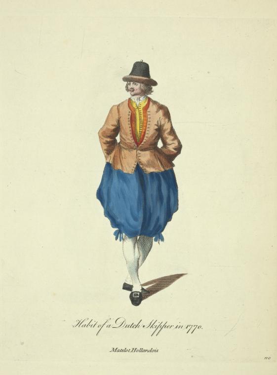 Habit of a Dutch skipper in 1770. Matelot Hollandois.