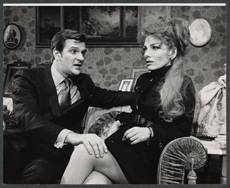 Larry Blyden and Valerie French in the stage production The Mother Lover