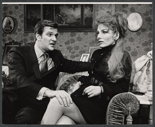 Larry Blyden and Valerie French in the stage production The Mother Lover