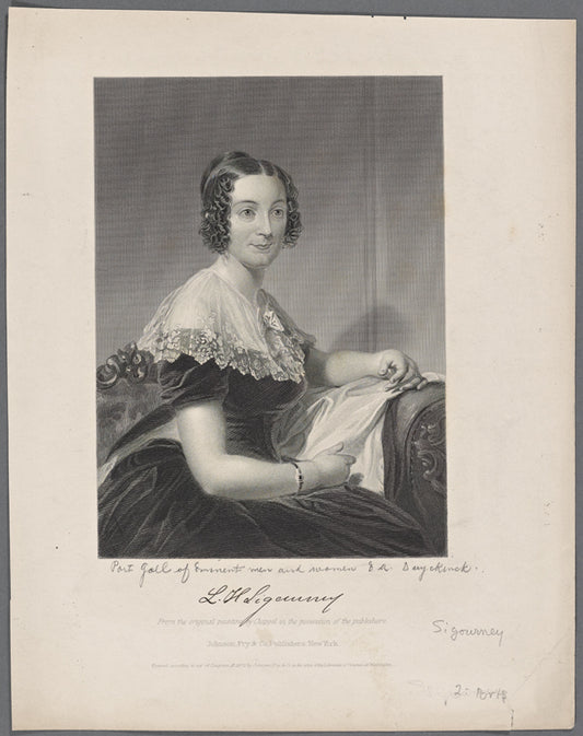L.H. Sigourney from the original painting by Chappel in the possession of the publishers.