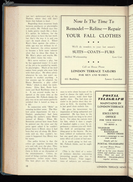London Terrace news