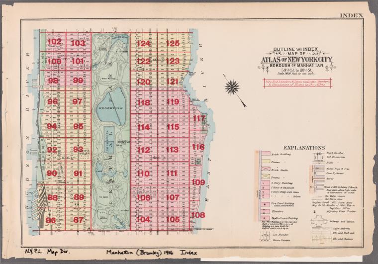 Index: Borough of Manhattan, 59th St.to 110th St.