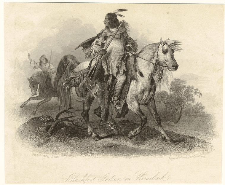 Blackfoot Indian on horseback