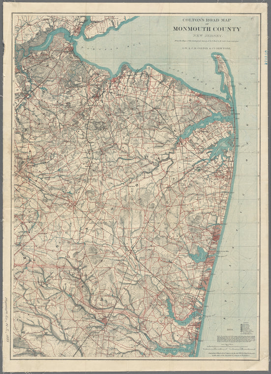 Colton's road map of Monmouth County New Jersey: from the maps of Geological Survey of N.J., Prof. Geo. H. Cook, State Geologist
