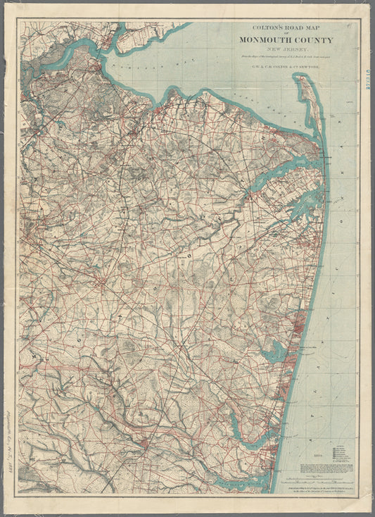 Colton's road map of Monmouth County New Jersey: from the maps of Geological Survey of N.J., Prof. Geo. H. Cook, State Geologist
