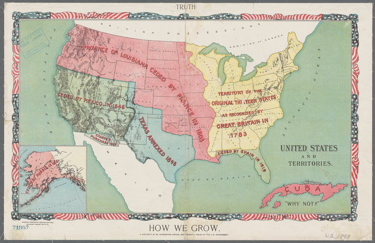 United States and territories: how we grow, a duplicate of an interesting official map recently issued by the U.S. government