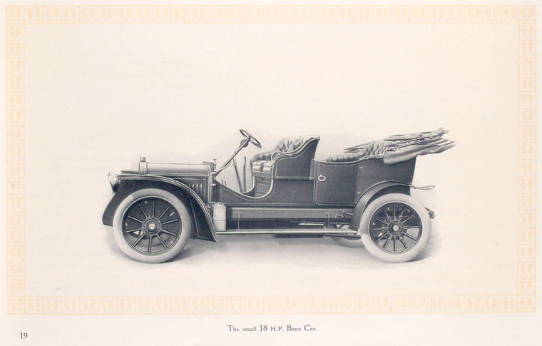 The small 18 h.p. Benz car.