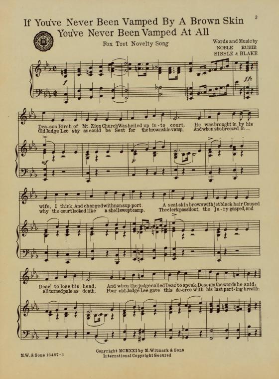 If you've never been vamped by a brown skin, you've never been vamped at all : fox trot novelty song