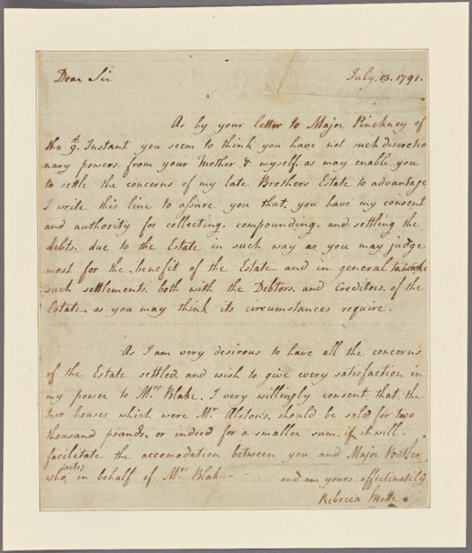Letter to Charles Pinckney