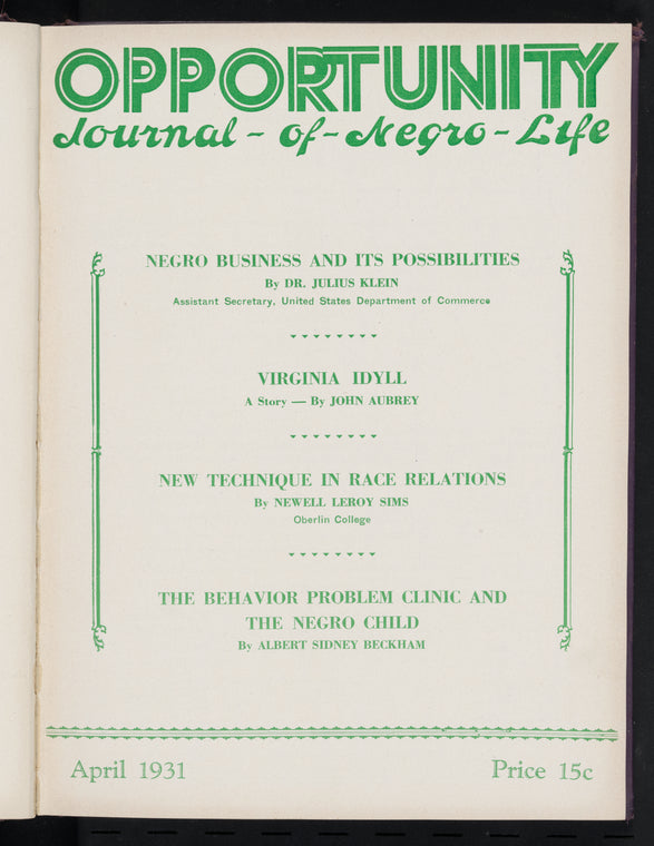 Opportunity: journal of Negro life