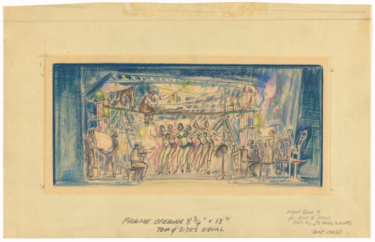 Guys and Dolls, nightclub interior with stage hands