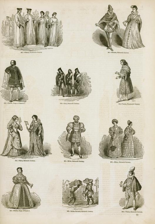 Clothing & dress: Italian and French.