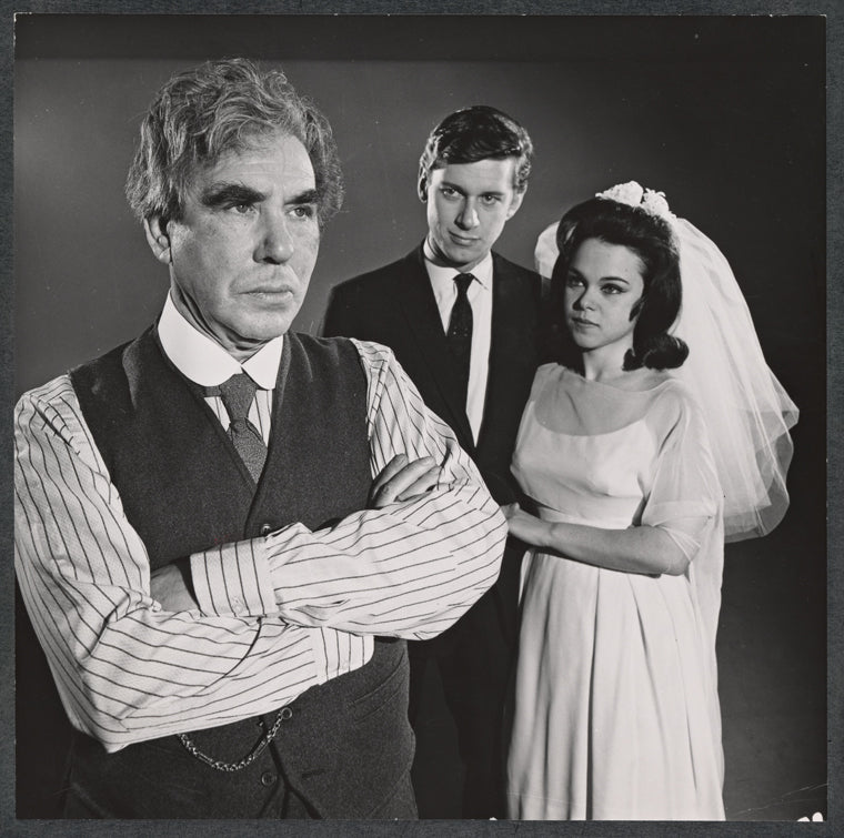 Donald Wolfit, James Murray, and Alexandra Berlin in the stage production All in Good Time