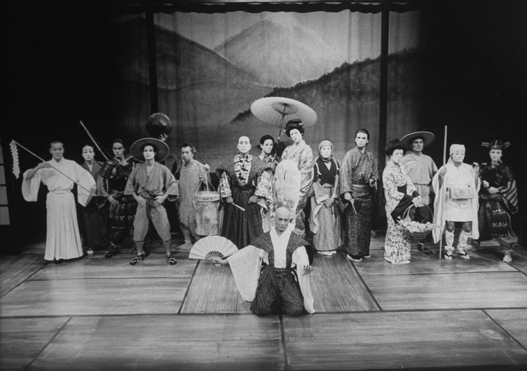 Mako (C) in a scene from the Broadway production of the musical "Pacific Overtures"