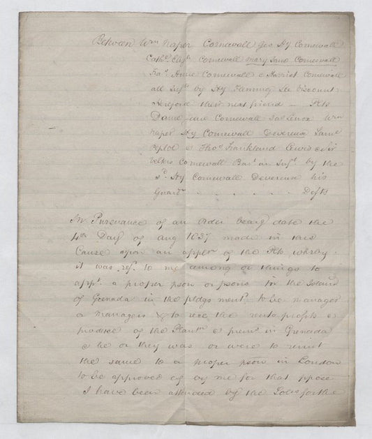 Messrs. Addie & Co. report approving manager of Estate of Grenada in pursuance of an order dated August 4, 1837
