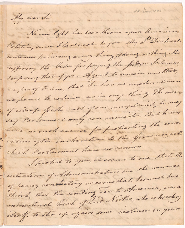 Letter from Arthur Lee