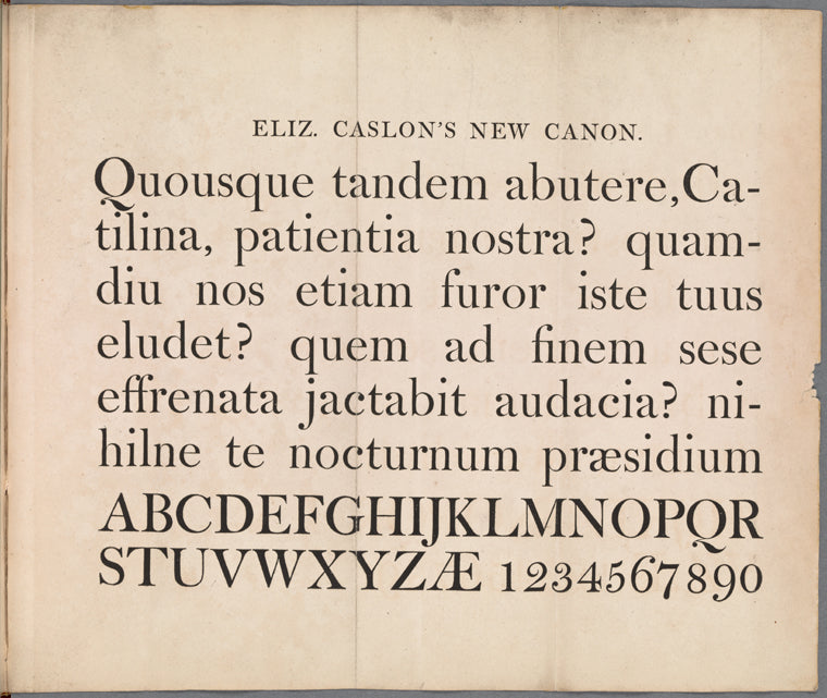 Eliz. Caslon's New Canon