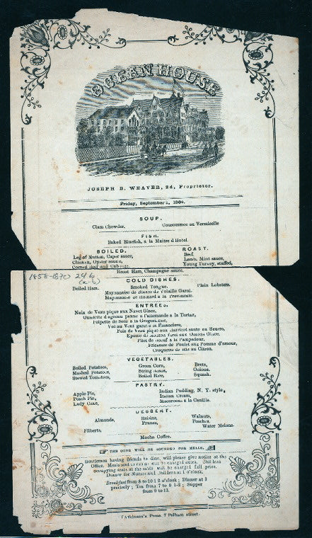 DAILY MENU [held by] OCEAN HOUSE [at]  (HOTEL)