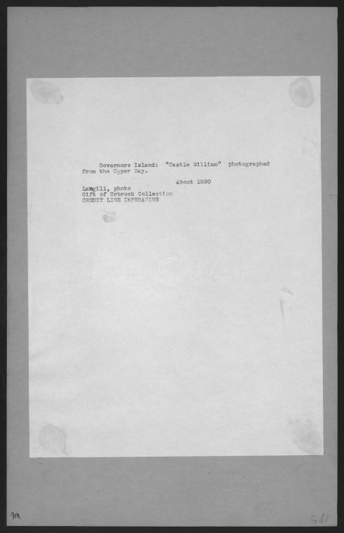 Islands - Governors Island - [Castle William.]