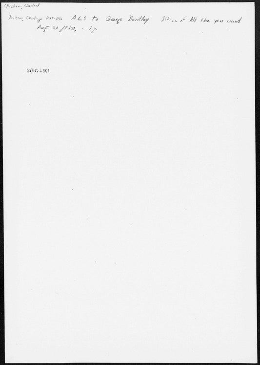 Dickens Jr., Charles. ALS to George Bentley