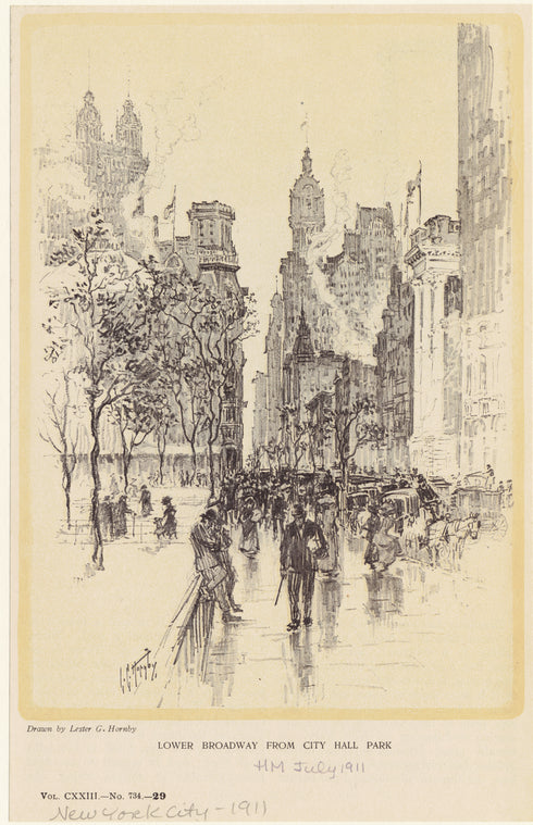 Lower Broadway from City Hall Park
