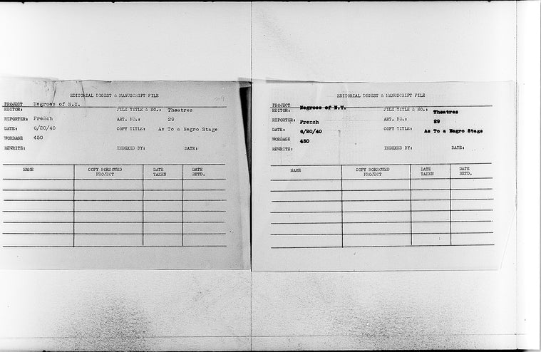 “As to a Negro Stage”