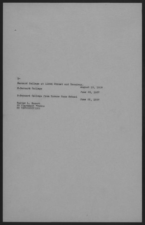Colleges and Universities - Barnard College - [Columbia University - 116th Street and Broadway, Manhattan.]
