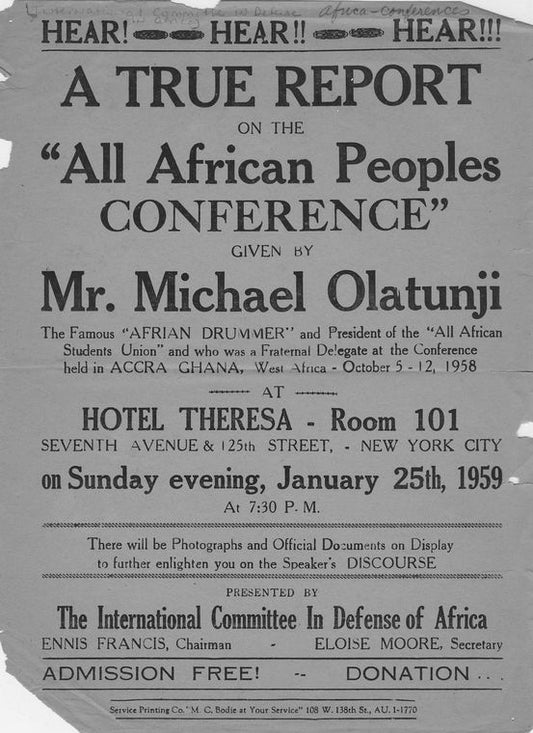 A true report on the All African Peoples Conference given by Mr. Michael Olatunji