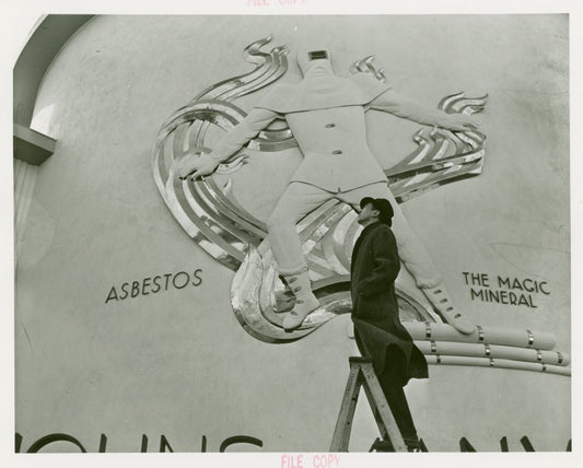 Art - Murals - Asbestos - Man in front of