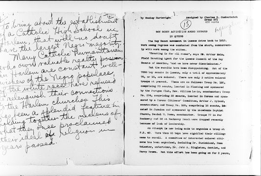 “Boy Scout Activities Among Negroes in Queens”