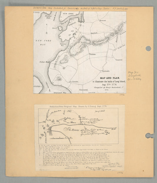Map and plan to illustrate the battle of Long Island, Aug. 27th 1776