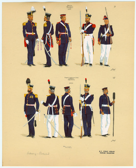 Brazilian military uniforms, 1852