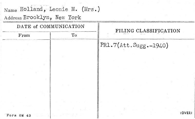 Holland, Leonie M. (Mrs.)