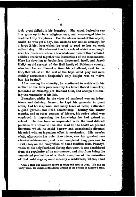 A sketch of the life of Benjamin Banneker; from notes taken in 1836: Read by J. Saurin Norris before the Maryland Historical Society, Oct. 5th, 1854