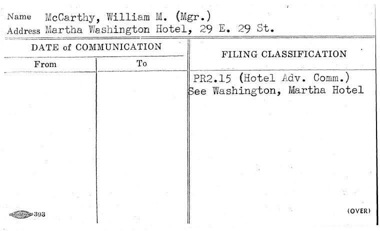 McCarthy, William M. (Mgr.)