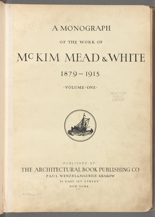 A monograph of the work of McKim, Mead & White, 1879-1915