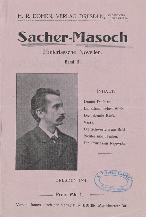 Portrait of Leopold von Sacher-Masoch.