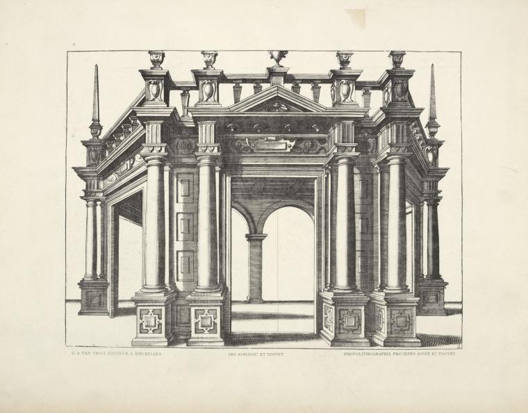 Designs for gazebo-like structure with columns and arches