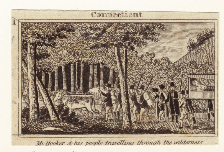 Connecticut : Mr. Hooker & his people travelling through the wilderness