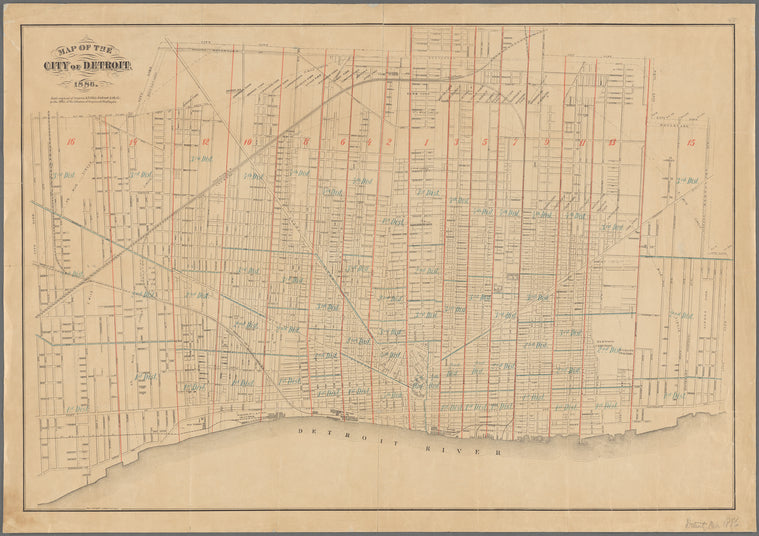Map of the city of Detroit, 1886