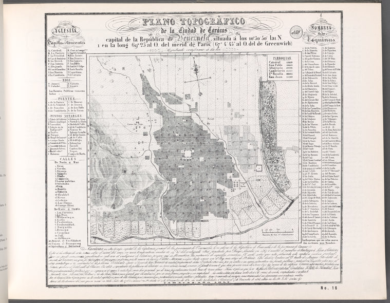 Plano topografico de la ciudad de Caracas