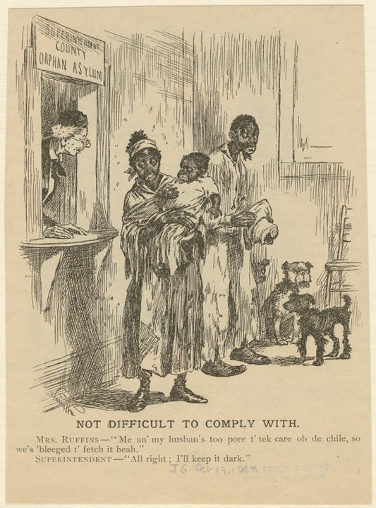 African American couple leaving infant at orphanage