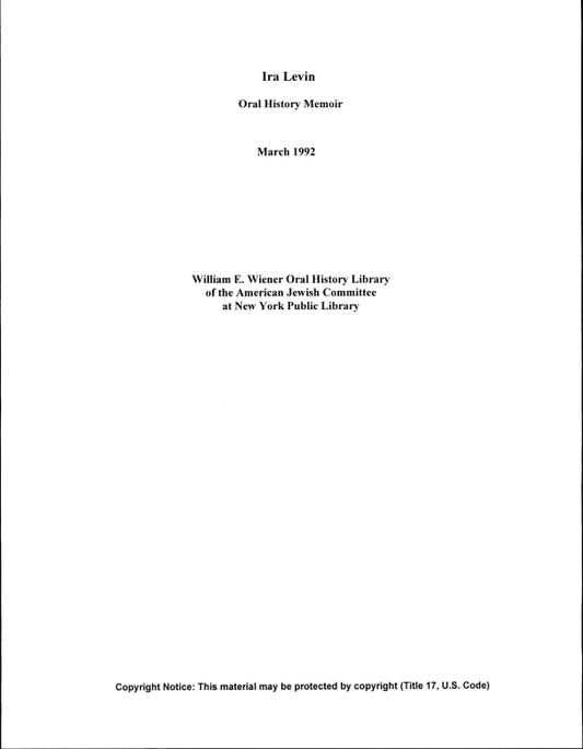 Ira Levin: [interview]