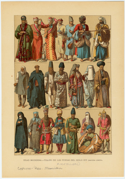 Edad moderna : Trajes de los persas del siglo XIX (segunda lámina)