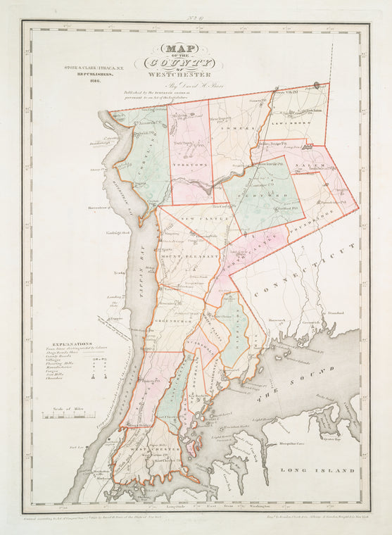 Map of the county of Westchester