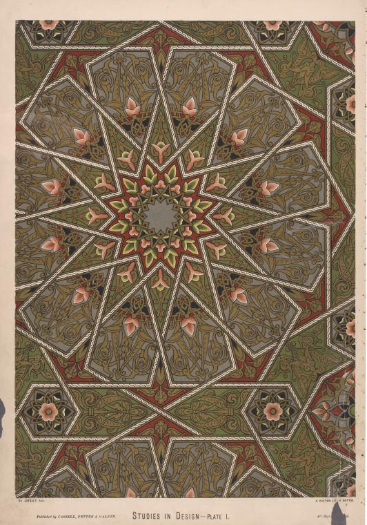 Ornament in the arabian style, intended to be painted upon a ceiling.