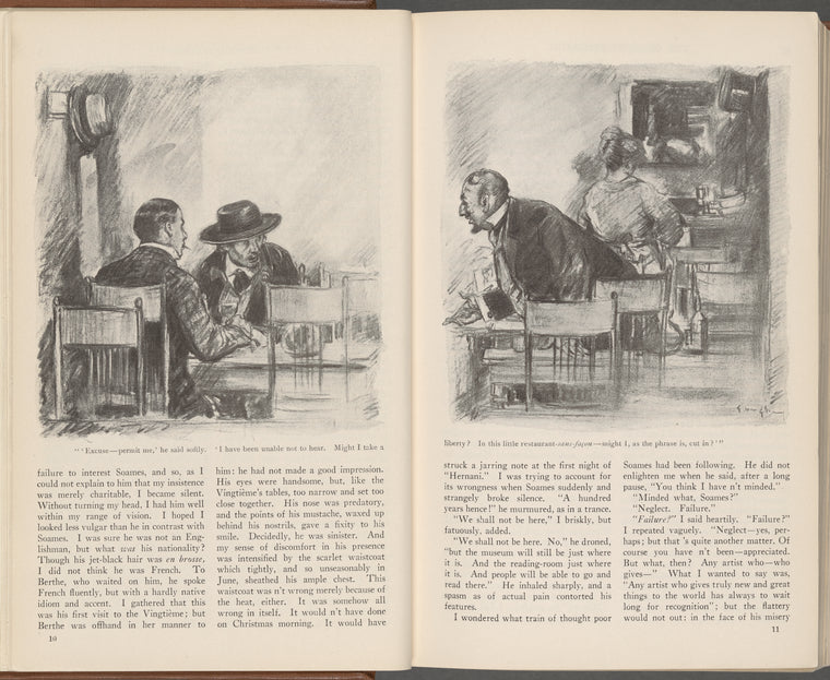 "'Excuse--permit me," he said softly. "I have been unable not to hear. Might I take a liberty? In this little restaurant sans-façon--might I, as the phrase is, cut in?": A Memory of the Eighteen-nineties