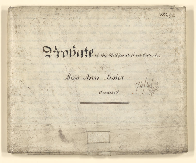 Last will and testament of Anne Lister