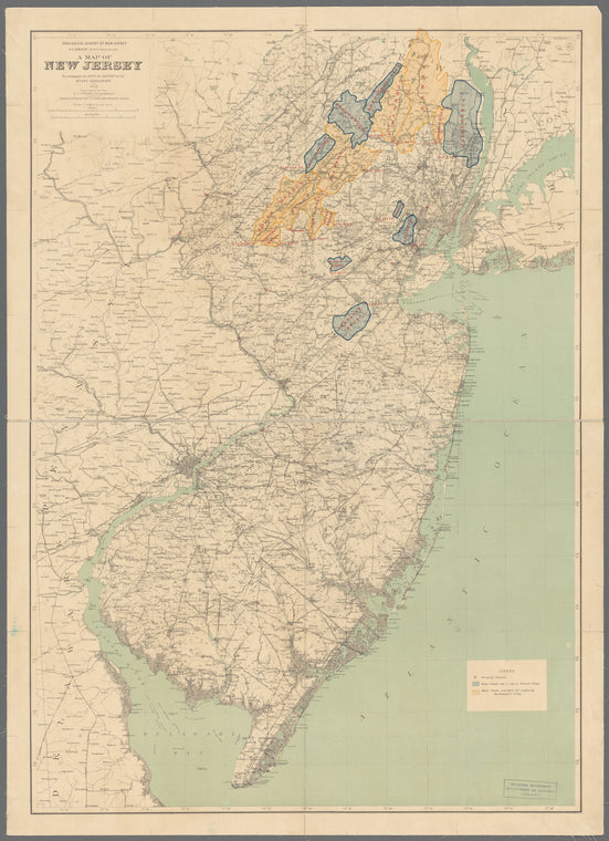 A map of New Jersey to accompany the Annual report of the state geologist for 1892: from original surveys by C.C. Vermeule, topographer ; based on triangulation of the U.S. Coast of Gedetic Survey