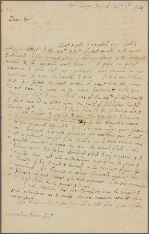 Letter to Sir William Johnson